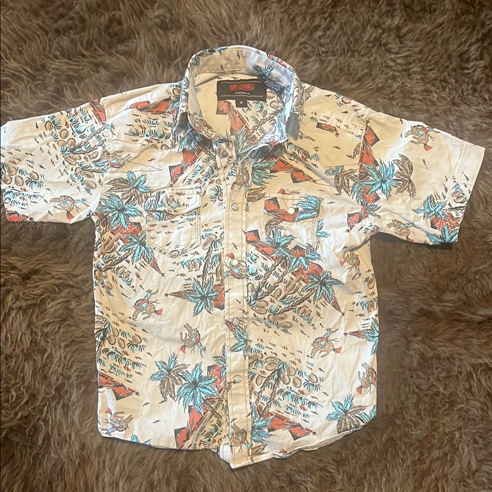 Tropical Print Short Sleeve Shirt